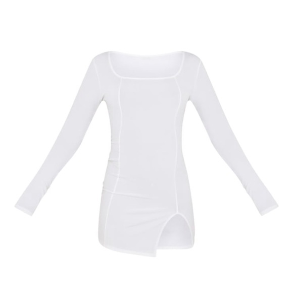PrettyLittle Thing Long Sleeve Slit Dress - Picture 1 of 3